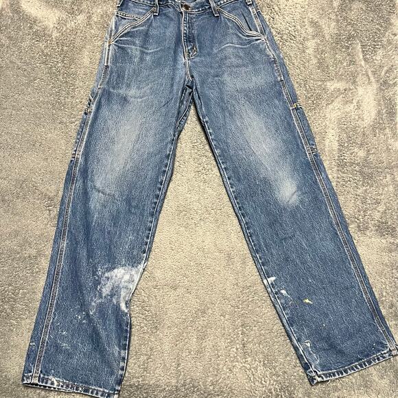All American Clothing Co Jeans Mens 34 X 32 Blue Straight 90s Made USA Carpenter - Picture 1 of 12